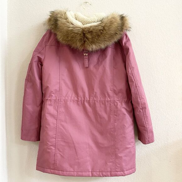 J.Crew Perfect Winter Park Primaloft® Small Berry Pink Detachable Fur Hood Zip - Picture 13 of 16